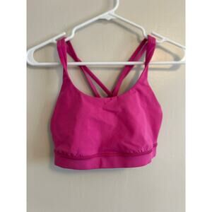 Lululemon Energy Strappy Sports Bra Pink Size 6 Cross Back